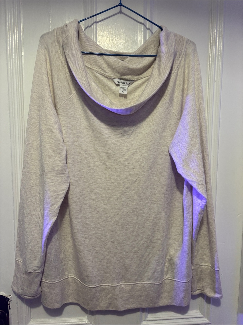 Athleta Light Oatmeal Cozy Cowlneck Pullover